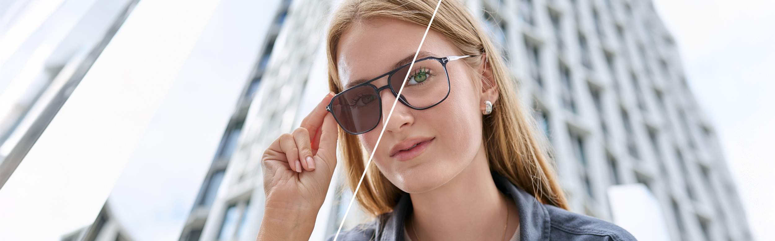 Selectie van brillen met fotochromische lenzen bij Visiofactory