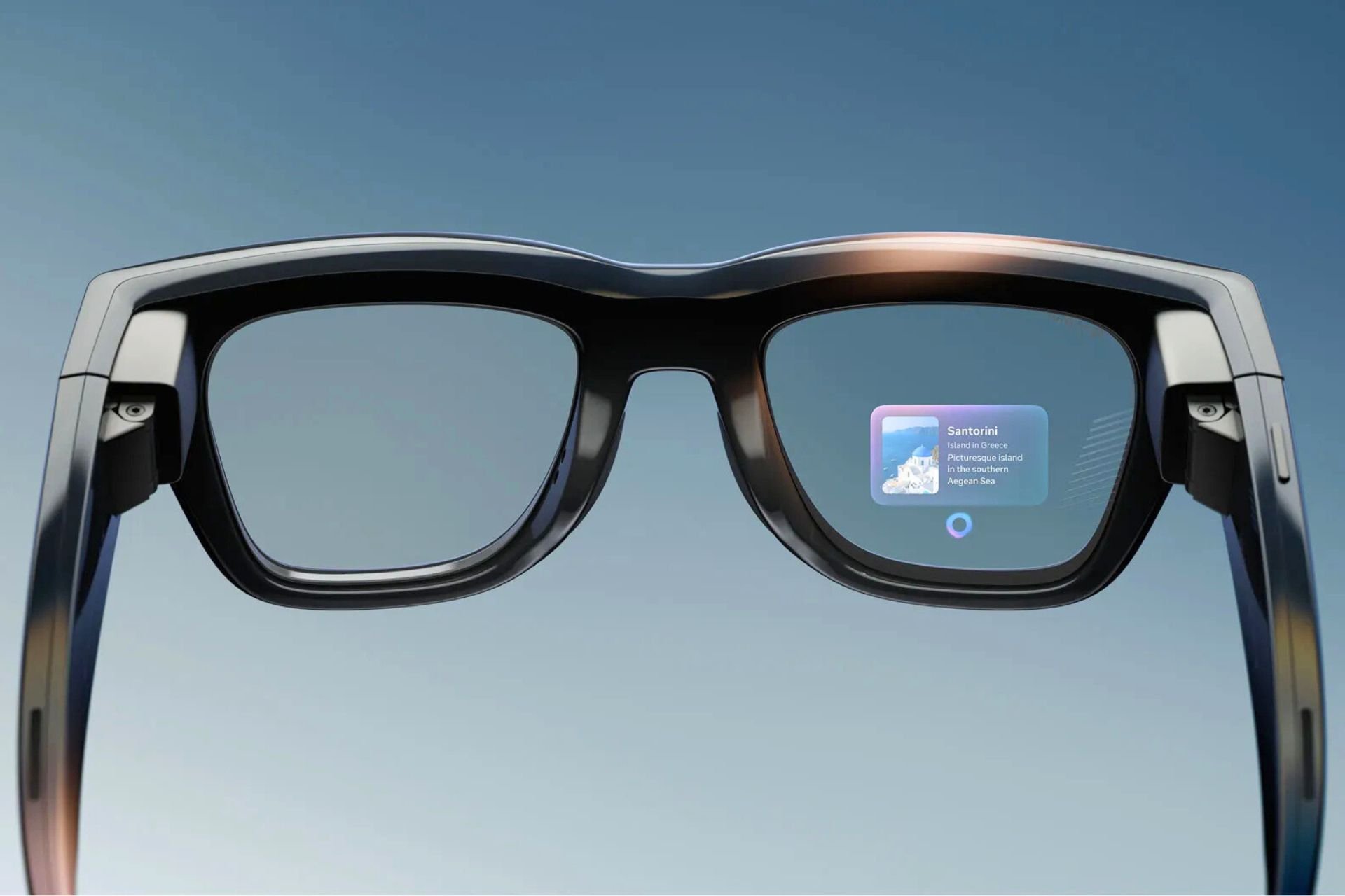 Voorbeeld van het HUD in het rechterglas van de Ray-Ban Meta Display