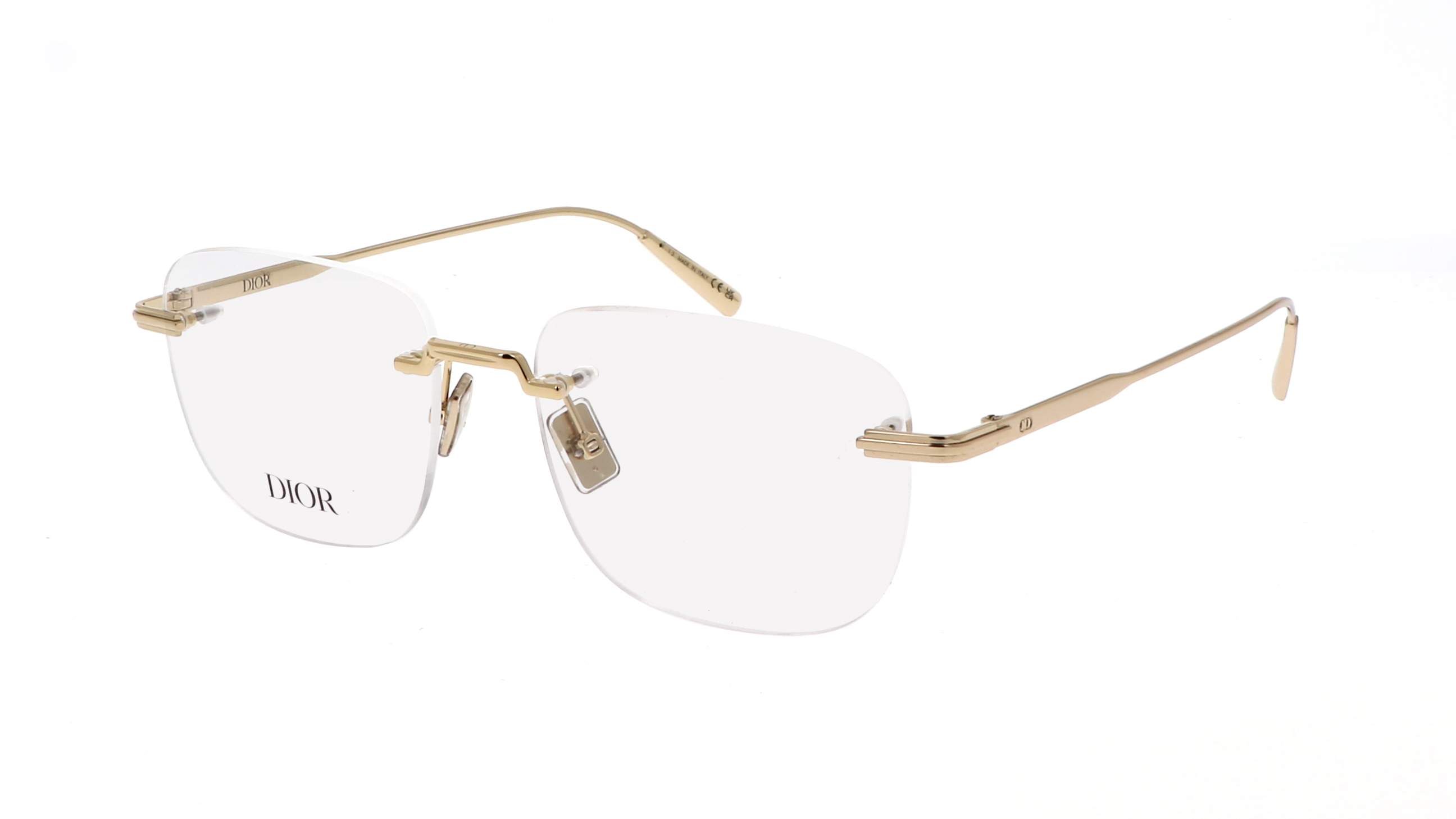 Dior DIORBLACKSUITO S3U B000 54-18 randloze gouden bril met architecturale lijn