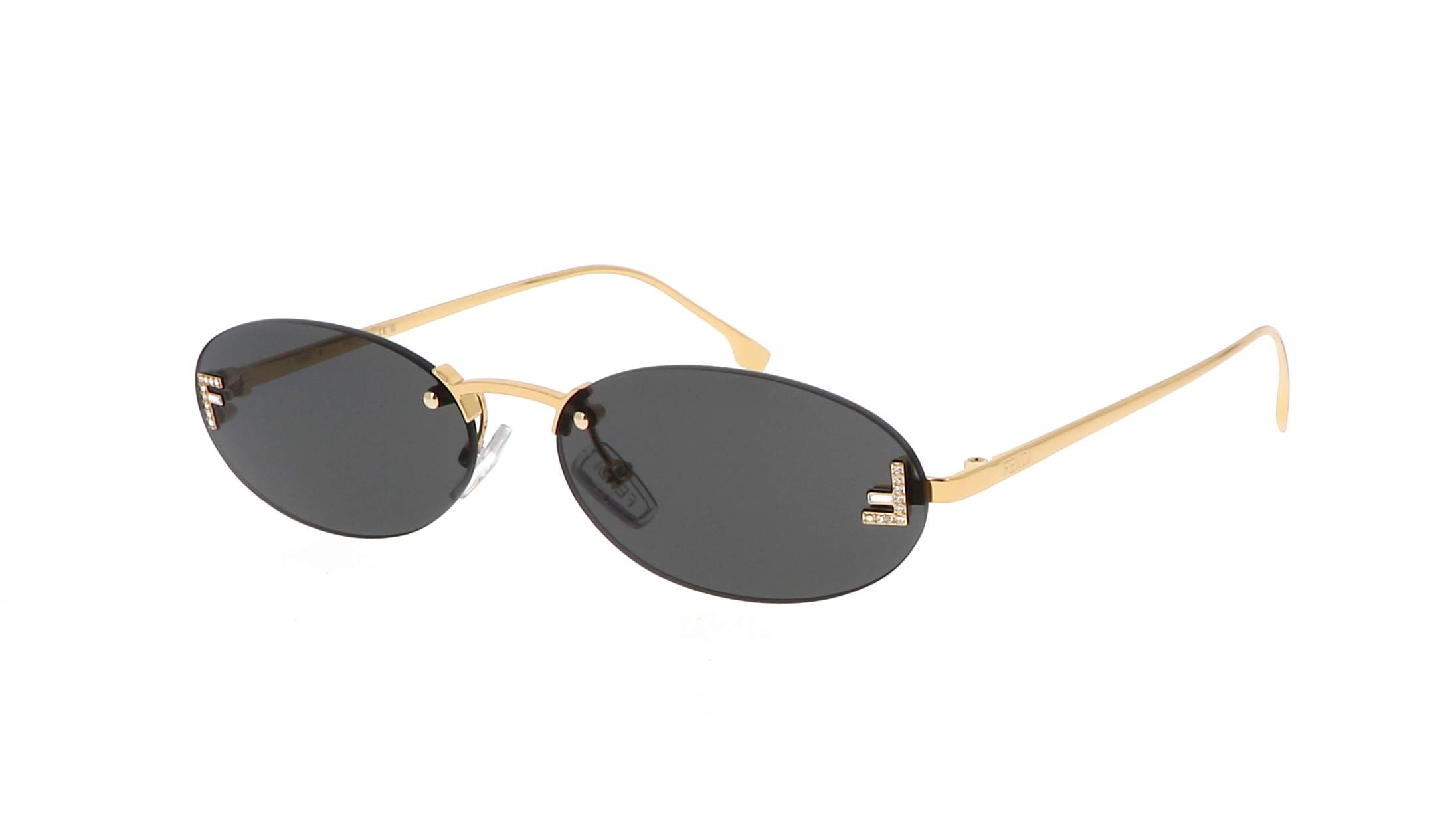 Fendi First FE4075US 30A ovale gouden zonnebril