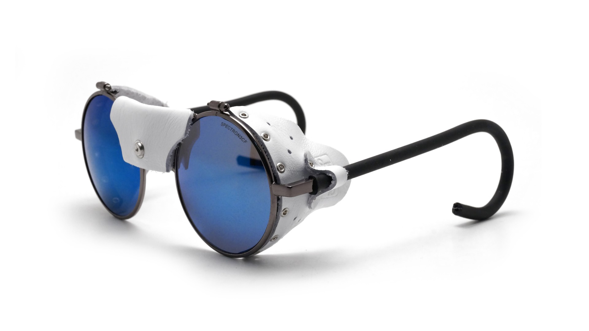 Julbo Vermont Classic zilver met leren zijschermen en Spectron lenzen