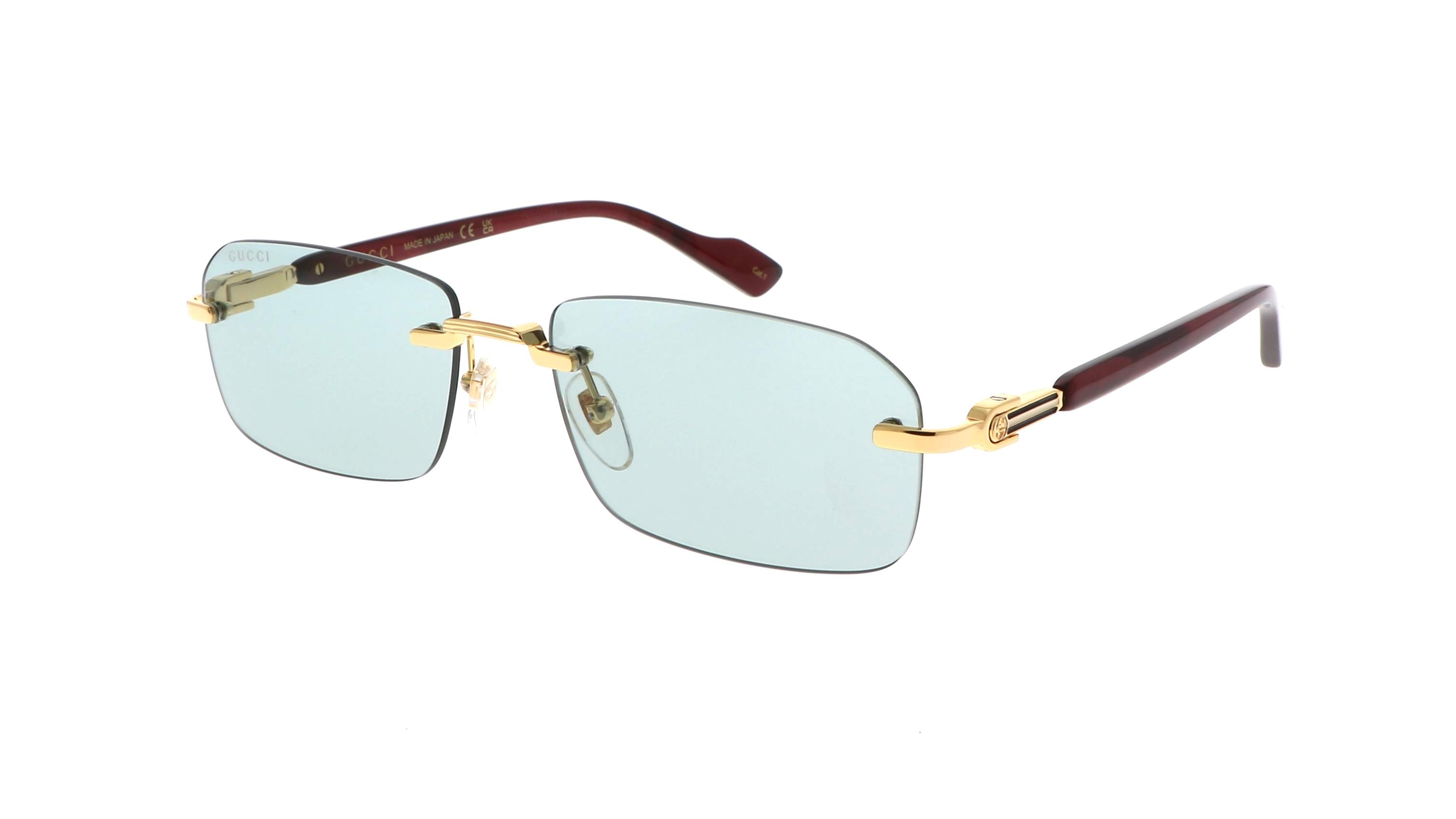 Gucci GG1221S 003 met lichtblauwe glazen, minimalistische chic