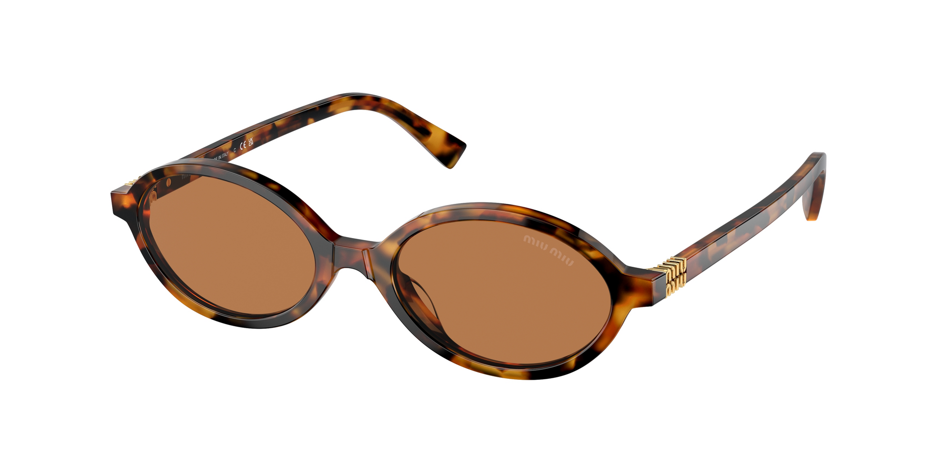 Miu Miu MU 04ZS zonnebril in licht havana