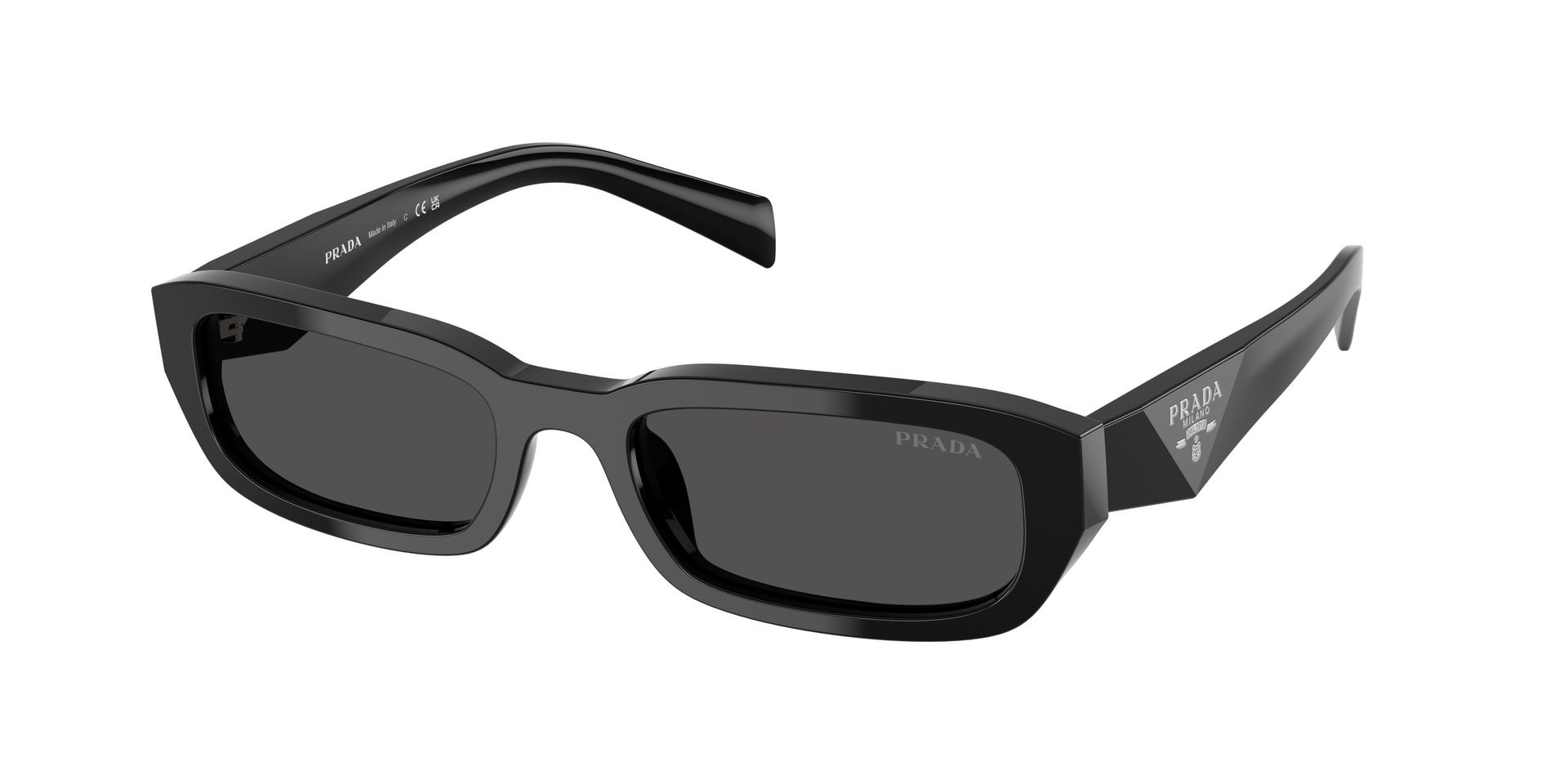 Prada PR B06S zwarte rechthoekige zonnebril