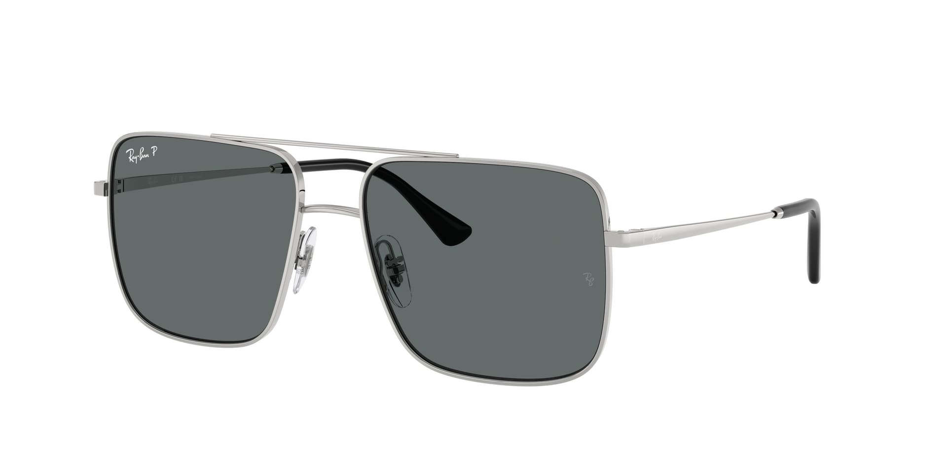 Ray-Ban Ari RB3758 003/81 — dunne zilveren montuur met grijze gepolariseerde glazen