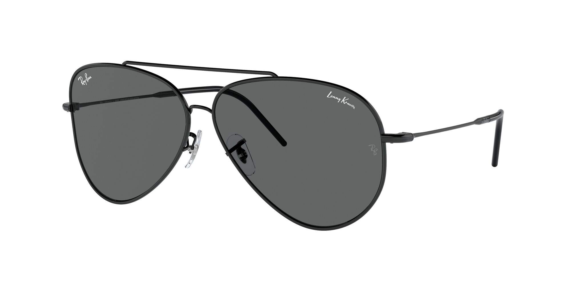 Ray-Ban Aviator Reverse RBR0101S 002/GR — concave grijze glazen, zwarte metalen montuur