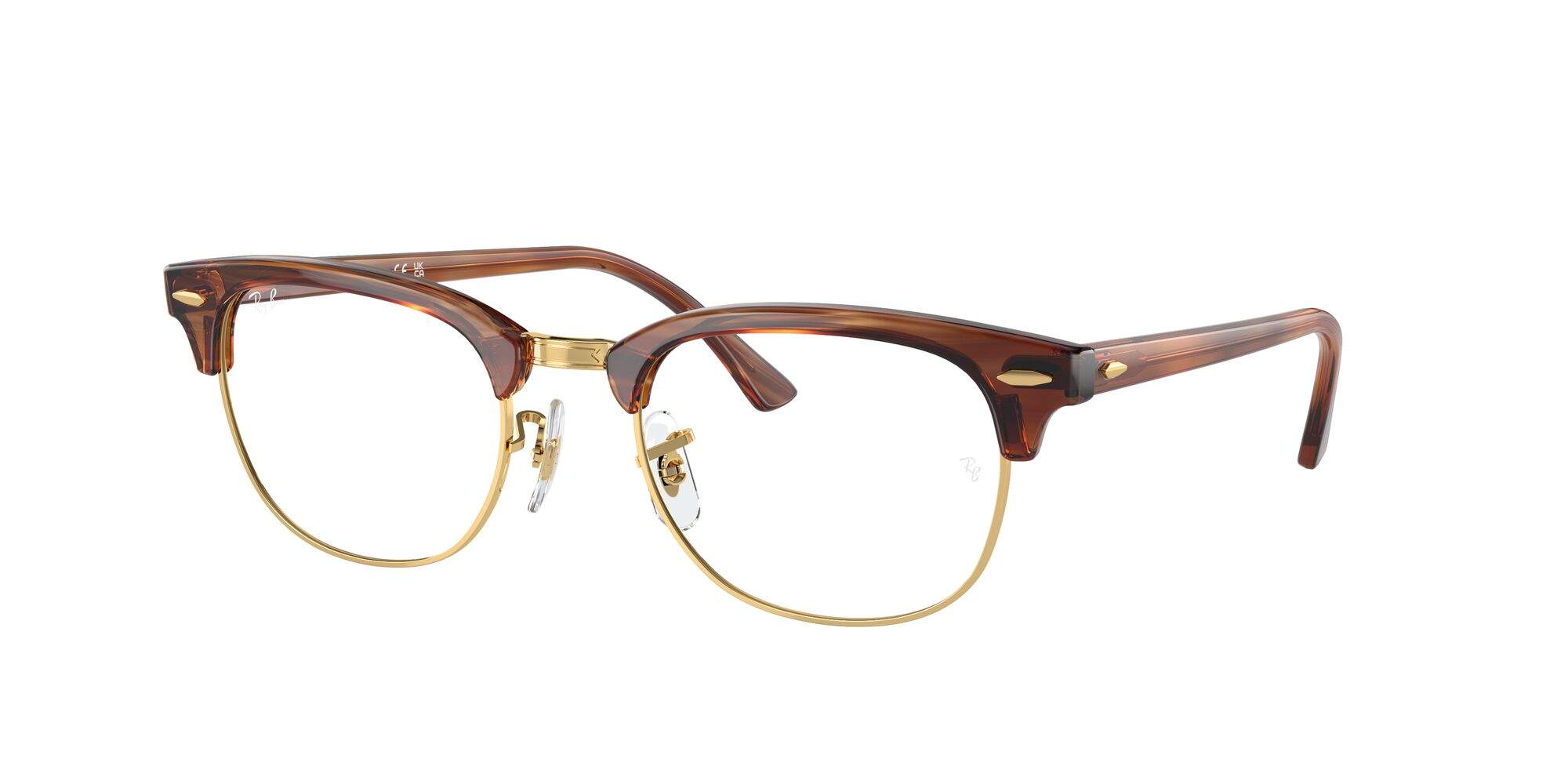 Ray-Ban Clubmaster RX5154 Striped Brown on Gold — optisch montuur