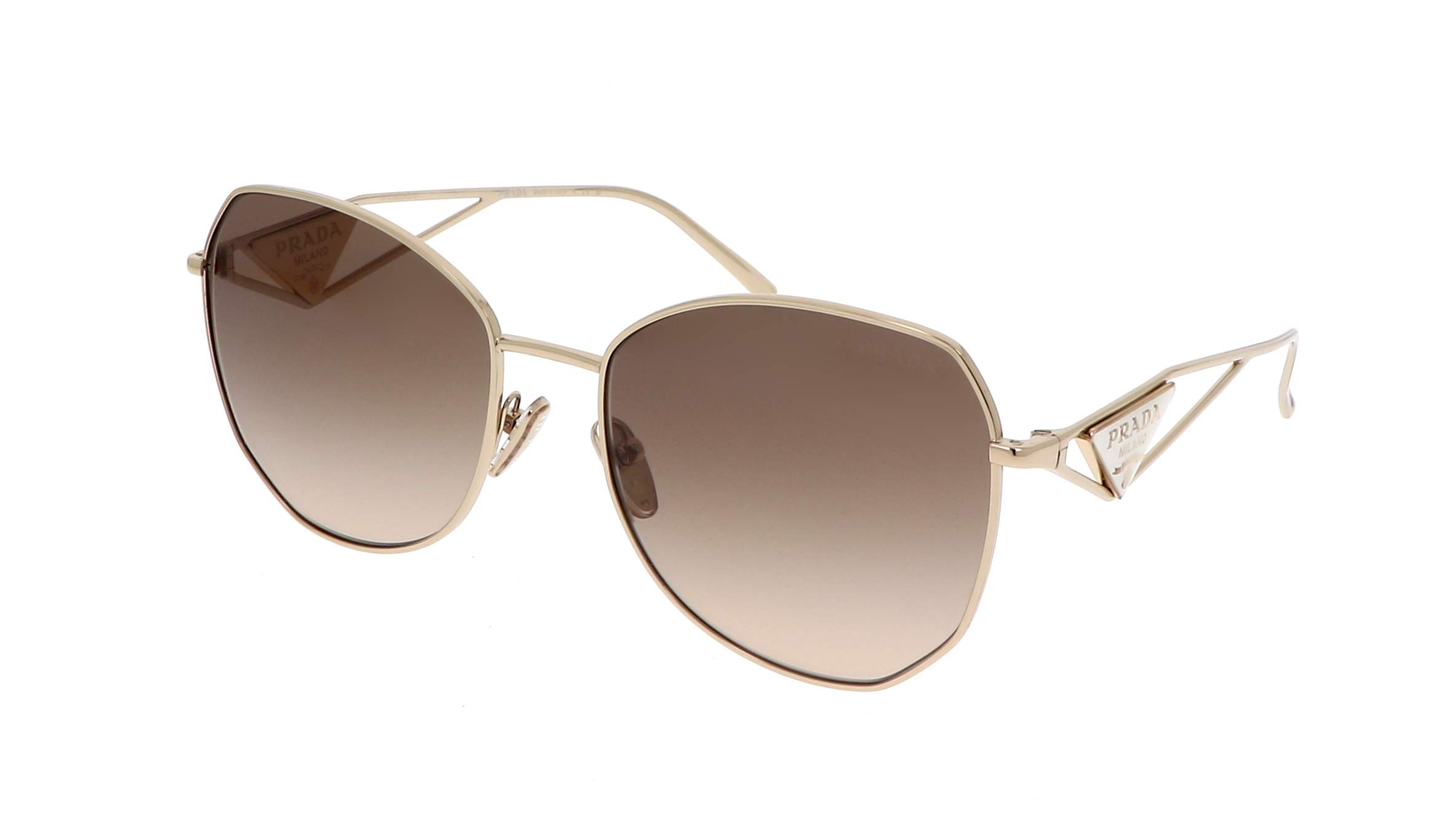 Prada PR 57YS — metalen zonnebril goud met rozerode verloopglazen